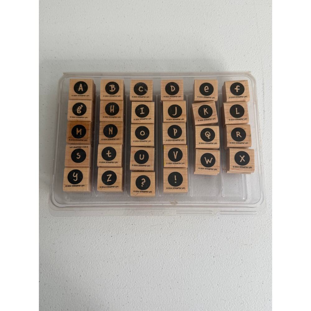 Stamping’ up wooden alphabet letter stamps set 28 pieces